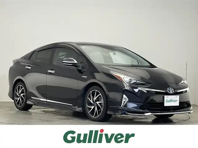 トヨタ プリウス A ツーリングセレクション 滋賀県 2016(平28)年 5.1万km アティチュードブラックマイカ 禁煙車/純正９型ナビ/CD/DVD/USB/Bluetooth／フルセグTV/BSM/クルーズコントロール/シートヒーター/コーナーセンサー/ドライブレコーダー/ETC/HUD/バックカメラ/オートハイビーム/モデリスタエアロ/モデリスタアルミ