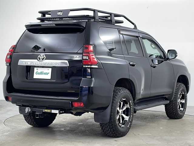 トヨタ ランドクルーザー プラド TX 道央・札幌 2019(平31)年 5.1万km ブラック ・4WD/・社外9インチナビTV&BT&DVD&CD&HDMI/・バックカメラ/・サンルーフ/・サントレックヒッチメンバー(ボール無し)/・リフトアップ/・GI　GEERルーフラックキャリア/・RAYSデイトナ/7インチAW＋BFグットリッチAT/・衝突被害軽減ブレーキ/・プリクラッシュセーフティ/・レーンディパーチャーアラート/・ふらつき防止/・寒冷地仕様/・アダプティブクルーズコントロール/・横滑り防止/・アイドルアップ/・オートライト/・オートマチックハイビーム/・LEDヘッドライト/・フォグランプ/・ダウンヒルアシストコントロール/・ヘッドキット/・サイドステップ/・社外ルームミラー交換型ドラレコ前後