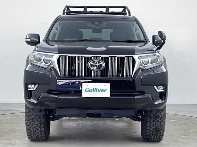 トヨタ ランドクルーザー プラド TX 道央・札幌 2019(平31)年 5.1万km ブラック ・4WD/・社外9インチナビTV&BT&DVD&CD&HDMI/・バックカメラ/・サンルーフ/・サントレックヒッチメンバー(ボール無し)/・リフトアップ/・GI　GEERルーフラックキャリア/・RAYSデイトナ/7インチAW＋BFグットリッチAT/・衝突被害軽減ブレーキ/・プリクラッシュセーフティ/・レーンディパーチャーアラート/・ふらつき防止/・寒冷地仕様/・アダプティブクルーズコントロール/・横滑り防止/・アイドルアップ/・オートライト/・オートマチックハイビーム/・LEDヘッドライト/・フォグランプ/・ダウンヒルアシストコントロール/・ヘッドキット/・サイドステップ/・社外ルームミラー交換型ドラレコ前後