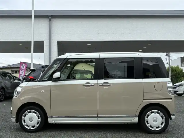 ダイハツ ムーヴ キャンバス X メイクアップ SA Ⅱ 熊本県 2016(平28)年 5.4万km パールホワイトⅢ/ナチュラルベージュマイカメタリック 2トーン ワンオーナー/社外カーオーディオ/【CD/USB】/両側パワースライドドア/衝突被害軽減システム/レーンキープアシスト/オートライト/プッシュスタート/スマートキー/横滑り防止装置/盗難防止装置/純正フロアマット/ダブルエアバック/保証書/取扱説明書
