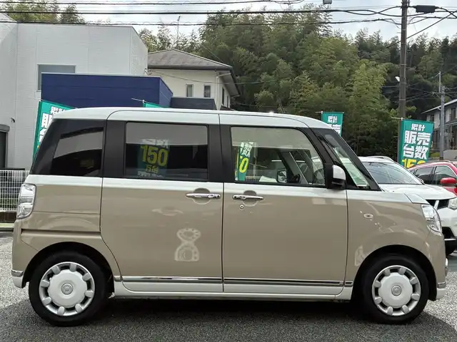 ダイハツ ムーヴ キャンバス X メイクアップ SA Ⅱ 熊本県 2016(平28)年 5.4万km パールホワイトⅢ/ナチュラルベージュマイカメタリック 2トーン ワンオーナー/社外カーオーディオ/【CD/USB】/両側パワースライドドア/衝突被害軽減システム/レーンキープアシスト/オートライト/プッシュスタート/スマートキー/横滑り防止装置/盗難防止装置/純正フロアマット/ダブルエアバック/保証書/取扱説明書