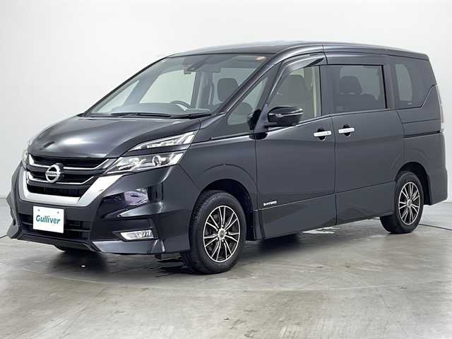 日産 セレナ ハイウェイスターVセレクションⅡ 道央・札幌 2019(平31)年 6.1万km ダイヤモンドブラック ・4WD/・ワンオーナー/・純正9インチナビ&CD&DVD&BD&USB&AUX&SD&フルセグTV/・アラウンドビューモニター/・両側パワースライドドア/・クルーズコントロール/・インテリジェントパーキングアシスト/・エマージェンシーブレーキ/・アイドリングストップ/・前席シートヒーター/・ステアリングヒーター/・ETC/・純正フロアマット/・LEDヘッドライト/・オートライト/・スマートキー/・スペアキー/・純正エンジンスターター/・保証書/・取扱説明書