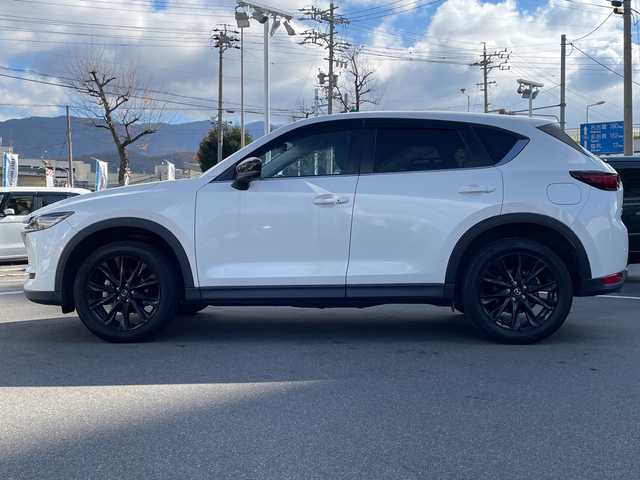 マツダ ＣＸ－５ 25S ブラックトーンED 長野県 2021(令3)年 2.7万km スノーフレイクホワイトパールマイカ 禁煙車/純正ナビ/Bluetooth Audio/フルセグテレビ/全周囲カメラ/バックカメラ/BOSEサウンドシステム/クルーズコントロール(追従機能付き)/衝突被害軽減システム/ＥＴＣ/シートヒーター（Ｄ＋Ｎ席）/ステアリングヒーター/ステアリングスイッチ/革巻きステアリング/フロアマット/プッシュスタート/ＬＥＤヘッドライト/オートライト/オートマチックハイビーム/電動格納ドアミラー/ウィンカーミラー/ドアバイザー/スマートキー/トノカバー/純正アルミホイール/横滑り防止機能/盗難防止機能