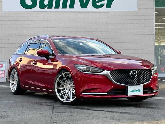 マツダ マツダ６ワゴン XD Lパッケージ 静岡県 2019(令1)年 4.5万km ソウルレッドクリスタルM ●純正ナビ/(フルセグ/CD/DVD/BT/AUX)/●レザーシート/●前席パワーシート/(運転席シートメモリ付き)/●前席シートヒーター＆エアシート/●全方位カメラ/●マツダライダークルーズコントロール/●スマートブレーキサポート/●レーンキープアシスト/●前後パーキングセンサー/●電動パーキングブレーキ/●オートブレーキホールド/●LEDヘッドライト/●オートライト/●革巻きステアリング/●ステアリングスイッチ/●ステアリングヒーター/●ETC/●前後ドライブレコーダー/●ヘッドアップディスプレイ/●パドルシフト/●BOSEサウンドシステム/●電動格納ウィンカーミラー/●車高調(TEIN)/●電子減衰調整コントローラー(TEIN)/●ドアバイザー/●スマートキー/●プッシュスタート/●社外フロアマット/●社外20インチアルミホイール/(MLJ hyperion)/●ダブル＋サイドSRS＋ABS