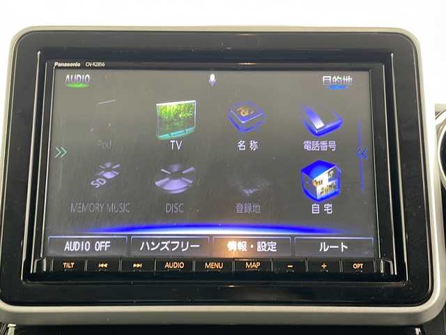 スズキ スペーシア カスタム HYBRID XS 沖縄県 2020(令2)年 5.5万km スチールシルバーM 純正8インチナビ（CN-RZ856）/フルセグＴＶ/ＣＤ/ＤＶＤ/ＢＴ/アラウンドビューモニター/両側パワースライドドア/ビルドインＥＴＣ/シートヒーター/ハーフレザーシート/ＬＥＤヘッドライト/オートライト/オートエアコン/純正アルミホイール/補助アクセル