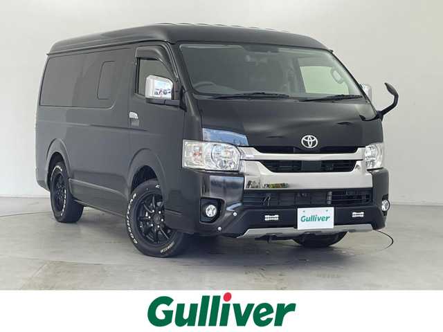トヨタ ハイエース GL ロング 群馬県 2020(令2)年 5.4万km ブラックマイカ デジタルインナーミラー/パーキングサポートブレーキ/パノラミックビューモニター/ＬＥＤヘッドライト/片側パワースライドドア/AC100V電源/フリップダウンモニター　/デジタルインナーミラー　フリップダウンモニター　ＳＤナビ　パノラミックビューモニター　片側パワースライドドア　ＬＥＤヘッドライト　トヨタセーフティセンス　ベッドキット　プッシュスタート　４ＷＤ　禁煙車