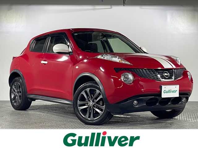 日産 ジューク 15RX パーソナライズパック 沖縄県 2013(平25)年 12.7万km パッションレッド 禁煙車　/社外ナビ　/フルセグ　/ＥＴＣ　/アイドリングストップ　/バックカメラ　/スマートキー　/プッシュスタート　/ドアバイザー　/横滑り防止