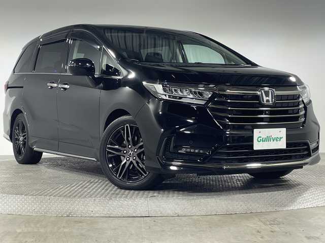ホンダ オデッセイ ハイブリッド e:HEVアブソルート EX 神奈川県 2021(令3)年 4万km プレミアムスパークルブラックパール ホンダセンシング/純正10型ナビ【VXU-217DYi】/・BT/フルセグTV/CD/DVD/SD/USB/HDMI/全方位カメラ/両側電動スライドドア/パワーバックドア/ハーフレザーシート/パワーシート(D/N)/シートヒーター(D/N)/ビルトインETC2.0/前後ドライブレコーダー/ECON/コーナーセンサー/電動サイドブレーキ/オートホールド/革巻きステアリング/ステアリングスイッチ/Autoライト/スマートキー/プッシュスタートボタン/BSM/LEDヘッドライト/フォグランプ/電動格納ミラー/ウィンカーミラー/純正フロアマット/純正18インチアルミホイール/純正ドアバイザー