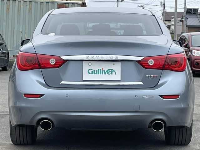 日産 スカイライン ハイブリッド 350GT FOUR Type P 道央・札幌 2014(平26)年 9.9万km ハガネブルーM ４WD/ワンオーナー/純正メーカーナビ/CD/DVD/BT/フルセグ/エマージェンシーブレーキ/横滑り防止装置/レーダークルーズコントロール/クリアランスソナー/アラウンドビューモニター/ビルトインETC/EVMODE/DRIVEMODE切替/前席パワーシート/前席シートヒーター/D席メモリーシート/レザーシート/革巻きステアリング/ステアリングリモコン/MTモード付AT/プッシュスタート/スマートキー/LEDヘッドライト/オートライト/フォグランプ/電動格納ミラー/ウィンカーミラー/純正フロアマット