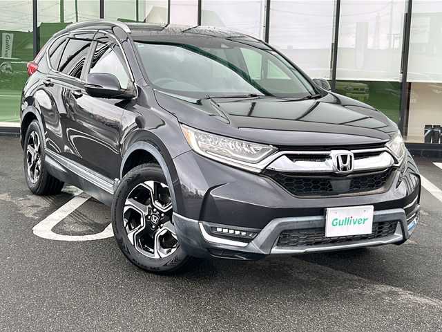 ホンダ ＣＲ－Ｖ EX・マスターピース 岐阜県 2018(平30)年 2.7万km ルーセブラックM 登録時走行距離26791km/純正ＳＤナビ/バックカメラ/ワンセグＴＶ/サンルーフ/レザーシート/シートヒーター/電動リアゲート/パワーシート/ドライブレコーダー/ＥＴＣ/ＵＳＢ/Ｂｌｕｅｔｏｏｔｈ/クルーズコントロール/純正フロアマット/純正アルミホイール/プッシュスタート/スマートキー/スペアキー/ABS/横滑り防止装置/レーンキープアシスト/盗難防止装置/オートライト/LEDヘッドライト/エアバッグ/衝突被害軽減システム/カーテンエアバッグ