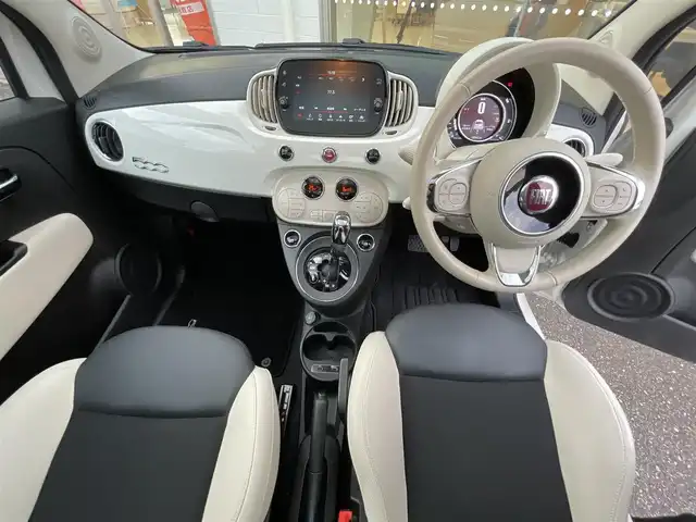 フィアット ５００ 1．2 ドルチェ 新潟県 2022(令4)年 1.3万km ボサノバホワイト ワンオーナー/ガラスルーフ/純正ホイール夏タイヤ装着/社外スタッドレスタイヤ車載/純正フロアマット/ステアリングスイッチ/ハンズフリー/パドルシフト/前後ドライブレコーダー/スペアキー1個