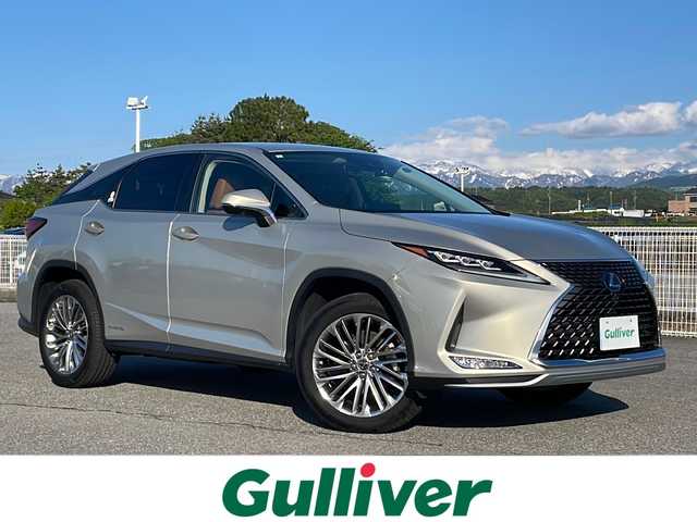 レクサス ＲＸ 450h バージョンL 富山県 2020(令2)年 3.8万km アイスエクリュマイカメタリック ４ＷＤ　/全方位カメラ　/純正メモリーナビ(BTA/TV/Blu-Ray/DVD/CD)　/ACC　/PCS/LTA/BSM/PKSA/PKSB/RSA/HUD/シートヒーター/エアシート(D/N)/スペアキー(カードキー有)　/コーナーセンサー前後　/ビルトインETC2.0/USB入力端子/電動リアゲート/ドライブレコーダー前後/パワーシート(D/N)/メモリーシート/横滑り防止/オートハイビーム/ＬＥＤヘッドライト/デュアルエアコン/取扱説明書/保証書/記録簿