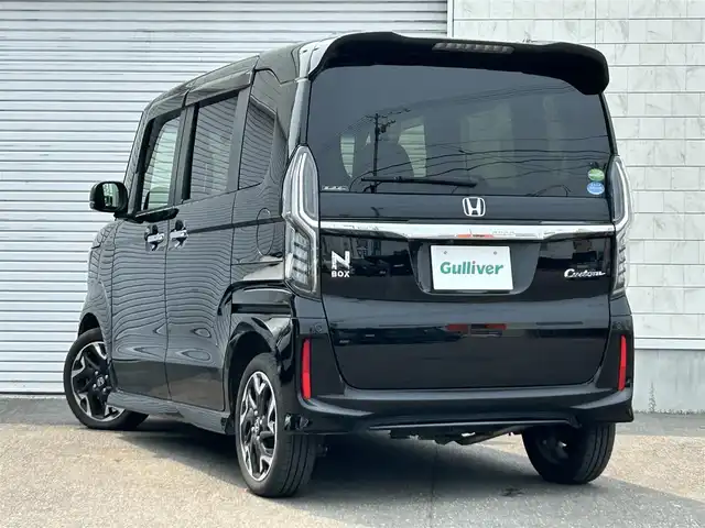 ホンダ Ｎ ＢＯＸ カスタム G L ターボ ホンダセンシング 道東・釧路十勝 2018(平30)年 6.2万km クリスタルブラックパール ４ＷＤ/純正ナビ/(FM AM CD DVD BT フルセグTV)/バックカメラ/衝突軽減システム/レーダークルーズコントロール/両側パワースライドドア/シートヒーター(D/N)/オートライト/ハーフレザーシート/純正フロアマット/取扱説明書/保証書/ＥＴＣ/LEDヘッドライト