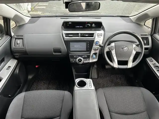 トヨタ プリウス α S ツーリングセレクション 静岡県 2015(平27)年 5.1万km アティチュードブラックマイカ スマートキー/プッシュスタート/トヨタ純正SDナビ/FM/AM/CD/フルセグTV/BT/ドライブレコーダー/バックカメラ/ビルトインETC/純正リアスポイラー/純正17インチAW/SRSエアバッグ/横滑り防止装置/LEDヘッドライト/スペアキー