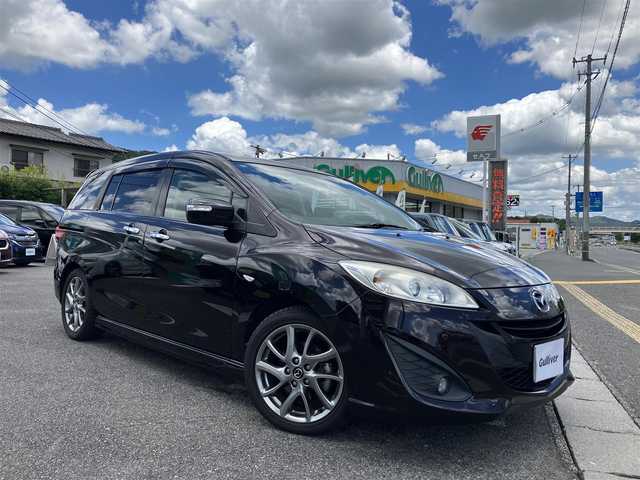 マツダ プレマシー 20S スカイアクティブ Lパック 広島県 2016(平28)年 6.8万km ラディアントエボニーマイカ 新車ワンオーナー/APドライブ（手動運転装置）付き/　ウインカー・ハザード・ハイビームスイッチ付き/純正ダイヤトーンナビ/両側パワースライドドア/フルセグTV/Bluetooth/バックカメラ/オートライト/ハーフレザー調シート/クルーズコントロール/パドルシフト/スマートインETC/新車保証書/取扱説明書/スペアキー