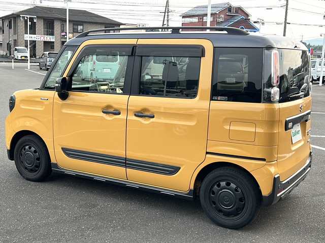 スズキ スペーシア ギア HYBRID XZ 鹿児島県 2019(令1)年 4.4万km アクティブイエロー/ガンメタリック2トーン ワンオーナー/シートヒーター/デュアルセンサーブレーキ/後席サーキュレーター/KENWOOD(DPX-U7408TH)/Bluetoothオーディオ/USB端子/AUX端子/スマホハンズフリー通話（TELボタン有）/オートライト/両側パワースライド/シートリフター/後席シェード/電動格納ミラー/ウィンカーミラー/ルーフレール/ステアリングスイッチ/純正フロアマット/純正アルミホイール