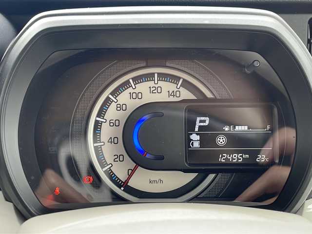 スズキ スペーシア HYBRID X 沖縄県 2023(令5)年 1.3万km オフブルーメタリック/ホワイト2トーン ディスプレイオーディオ　/CD/DVD/BT/フルセグTV　/全方位カメラ　/両側パワースライドドア　/シートヒーター/ステアリングスイッチ/アイドリングストップ/USB入力端子/スマートキー/ビルトインＥＴＣ