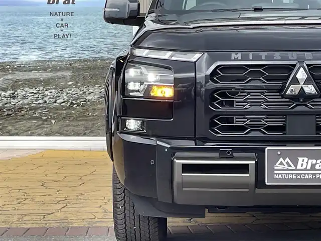三菱 トライトン GSR 道北・旭川 2024(令6)年 0.4万km ダイヤモンドブラックマイカ ワンオーナー/フルセグテレビ/純正ナビ/バックカメラ/全方位カメラ/アイドリングストップ/ウィンカーミラー/レーダークルーズコントロール/プッシュスタート/レザーシート/シートヒーター/ブラインドスポットモニター/LEDヘッドライト/ルーフレール/オートライト/コーナーセンサー/スマートキー/取扱説明書/保証書/スペアキー
