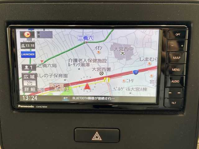 スズキ ワゴンＲ HYBRID FX 埼玉県 2021(令3)年 3.2万km ブルーイッシュブラックパール3 デュアルレーダーブレーキサポート/メモリーナビ/ CD/DVD/BT/フルセグ/全方位カメラ/シートヒーター/オートライト/コーナーセンサー/ヘッドアップディスプレイ/スマートキー×2/禁煙車