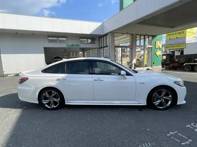 トヨタ クラウン ハイブリッド RS アドバンス 宮城県 2018(平30)年 6万km ホワイトパールクリスタルシャイン ワンオーナー/純正ナビ/・フルセグTV/Miracast/SD/BT/USB/バックカメラ/ハーフレザーシート/前席パワーシート/前席シートヒーター/ステアリングヒーター/トヨタセーフティーセンス/ブラインドスポットモニター/HUD/LEDヘッドライト/純正18インチアルミ＆ノーマルタイヤ/純正18インチアルミ＆スタッドレス積込/電動リアサンシェード/ビルトインETC/プッシュスタート/スマートキー/保証書、取扱説明書