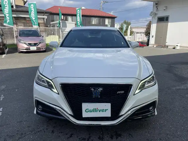 トヨタ クラウン ハイブリッド RS アドバンス 宮城県 2018(平30)年 6万km ホワイトパールクリスタルシャイン ワンオーナー/純正ナビ/・フルセグTV/Miracast/SD/BT/USB/バックカメラ/ハーフレザーシート/前席パワーシート/前席シートヒーター/ステアリングヒーター/トヨタセーフティーセンス/ブラインドスポットモニター/HUD/LEDヘッドライト/純正18インチアルミ＆ノーマルタイヤ/純正18インチアルミ＆スタッドレス積込/電動リアサンシェード/ビルトインETC/プッシュスタート/スマートキー/保証書、取扱説明書