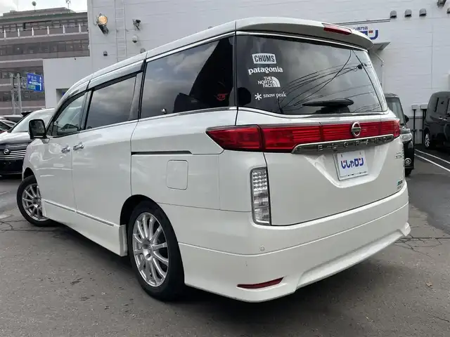 日産 エルグランド 250ハイウェイスター 道央・札幌 2013(平25)年 10.9万km ブリリアントホワイトパール (株)IDOMが運営する【じしゃロン札幌豊平店】の自社ローン専用車両になりますこちらは現金またはオートローンご利用時の価格です。自社ローンご希望の方は別途その旨お申付け下さい/プッシュスタート/ハーフレザーシート/純正ナビ・TV/全周囲モニター/パワースライドドア/社外フリップダウンモニター/ETC