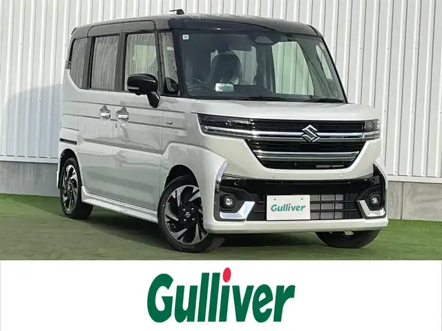 スズキ スペーシア カスタム HYBRID XS 香川県 2025(令7)年 0.1千km ピュアホワイトパール/ブラック2トーン 届出済未使用車/純正９型ナビ/全方位カメラ/デュアルセンサーブレーキサポートII/両側パワースライドドア/レーダークルーズコントロール/リアサーキュレーター/ヘッドアップディスプレイ/ハーフレザーシート/シートヒーター/ハンドルヒーター/LEDヘッドライト/ヘッドライトレベライザー/フォグライト/スマートキー/スペアキー