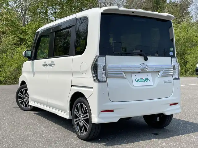 ダイハツ タント カスタム RS トップED SA Ⅲ 青森県 2018(平30)年 5.4万km パールホワイトⅢ ワンオーナー/４WD/両側パワースライドドア/バックカメラ/スペアキー×１/社外SDナビ/(フルセグ/Bluetooth/CD/FM/AM/ipod/USB/AUX)/ドライブレコーダー/シートヒーター/オートライト/横滑り防止/衝突被害軽減装置/アイドリングストップ
