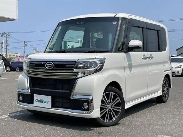 ダイハツ タント カスタム RS トップED SA Ⅲ 青森県 2018(平30)年 5.4万km パールホワイトⅢ ワンオーナー/４WD/両側パワースライドドア/バックカメラ/スペアキー×１/社外SDナビ/(フルセグ/Bluetooth/CD/FM/AM/ipod/USB/AUX)/ドライブレコーダー/シートヒーター/オートライト/横滑り防止/衝突被害軽減装置/アイドリングストップ
