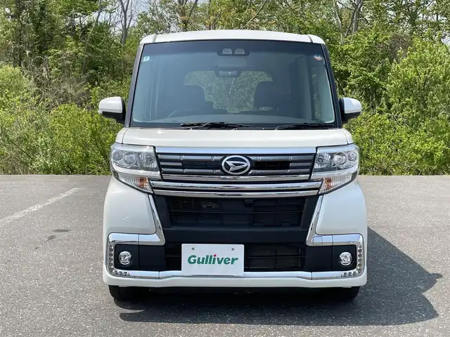 ダイハツ タント カスタム RS トップED SA Ⅲ 青森県 2018(平30)年 5.4万km パールホワイトⅢ ワンオーナー/４WD/両側パワースライドドア/バックカメラ/スペアキー×１/社外SDナビ/(フルセグ/Bluetooth/CD/FM/AM/ipod/USB/AUX)/ドライブレコーダー/シートヒーター/オートライト/横滑り防止/衝突被害軽減装置/アイドリングストップ
