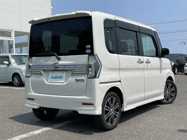 ダイハツ タント カスタム RS トップED SA Ⅲ 青森県 2018(平30)年 5.4万km パールホワイトⅢ ワンオーナー/４WD/両側パワースライドドア/バックカメラ/スペアキー×１/社外SDナビ/(フルセグ/Bluetooth/CD/FM/AM/ipod/USB/AUX)/ドライブレコーダー/シートヒーター/オートライト/横滑り防止/衝突被害軽減装置/アイドリングストップ