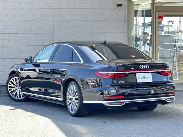 アウディ Ａ８ 60TFSIクワトロ 兵庫県 2019(令1)年 2.3万km 黒 ワンオーナー/純正メーカーナビ/（BT/フルセグTV/USB/）/BANG＆OLUFSENサラウンドシステム/全方位カメラ/全席パワーシート/前席シートヒーター/ベンチレーション/後席シートヒーター/LEDヘッドライト/AUTOライト/レーダークルーズコントロール/パドルシフト/クリアランスソナー/ドライブレコーダー/GPSレーダー/スマートキー/スペアキー/保証書/取扱説明書