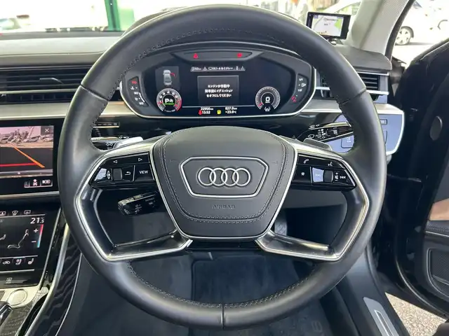 アウディ Ａ８ 60TFSIクワトロ 兵庫県 2019(令1)年 2.3万km 黒 ワンオーナー/純正メーカーナビ/（BT/フルセグTV/USB/）/BANG＆OLUFSENサラウンドシステム/全方位カメラ/全席パワーシート/前席シートヒーター/ベンチレーション/後席シートヒーター/LEDヘッドライト/AUTOライト/レーダークルーズコントロール/パドルシフト/クリアランスソナー/ドライブレコーダー/GPSレーダー/スマートキー/スペアキー/保証書/取扱説明書
