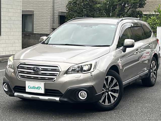 スバル アウトバック リミテッド 埼玉県 2015(平27)年 6.1万km タングステンM 登録時６０８１９ｋｍ/ワンオーナー/純正ディラーSD8インチナビ/FM/AM/BT/フルセグTV/SDミュージックサーバー/アイサイト/レーダークルーズコントロール/アイドリングストップ/レーンキープアシスト/ブラインドスポットモニター/衝突被害軽減機能/横滑り防止機能/パーキングブレーキホールド/前後ドライブレコーダー/パワーバックドア/パワーシート（D＋N）/シートヒーター（全席）/パドルシフト/プッシュスタート/スマートキー×２/LEDヘッドライト/フォグランプ/オートライト/トノカバー/ルーフレール/純正18インチアルミホイール/ウィンカーミラー/革巻きハンドル/純正フロアマット/純正ドアバイザー/ナビ取扱説明書/保証書