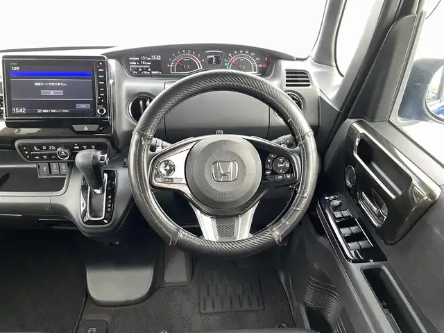 ホンダ Ｎ ＢＯＸ カスタム G EX ターボ ホンダセンシング 愛知県 2019(平31)年 8.8万km ブリリアントスポーティブルーメタリック2トーン ワンオーナー/純正SDメモリーナビ/バックカメラ/フルセグTV/CD/DVD再生/ETC(新セキュリティ対応)/Bluetooth/USB接続/ハーフレザーシート/両側パワースライドドア/純正フロアマット/純正１５インチアルミホイール/パドルシフト/アダプティブクルーズコントロール/LEDヘッドライト/横滑り防止装置/衝突軽減ブレーキ/レーンキープアシスト/前後ドライブレコーダー/充電用USBポート(２個)/スマートキー/プッシュスタート