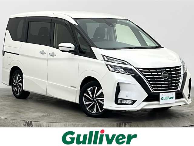 日産 セレナ ハイウェイスター V 宮城県 2022(令4)年 2.2万km ブリリアントホワイトパール 両側パワースライドドア/後席モニター/純正10型ナビ/(AM/FM/iPod/SD/TV/USB/BT/CD/DVD/Blu-ray)/全方位カメラ/ETC/前方ドライブレコーダー/プロパイロット/レーダークルーズコントロール/シートヒーター/ステアリングヒーター/プッシュスタート/スマートキー/スペアキー/オートライト/LEDヘッドライト/フォグランプ/ドアバイザー/純正16インチアルミホイール