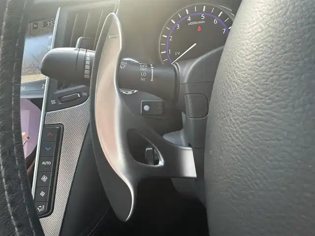 日産 スカイライン ハイブリッド 350GT Type SP 福島県 2014(平26)年 11.4万km ハガネブルーM 純正メモリナビ(AM、FM、フルセグTV、BT、USB）/黒レザーシート/前席シートヒーター/ステアリングスイッチ/クルーズコントロール/パドルシフト/走行支援/シートメモリD席/前席パワーシート/前後コーナーセンサー/電動リアゲート/レーンキープアシスト/純正フロアマット/ドアバイザー/LEDヘッドライト/ETC