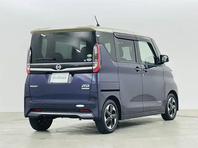 日産 ルークス ハイウェイスター X 福島県 2020(令2)年 3万km パープルⅡ エマージェンシーブレーキ /・車線逸脱警報/・先行車発進告知/・標識認識機能/・クリアランスソナー/純正SDナビゲーション /【AM/FM/DVD/CD/Bluetooth/フルセグ】/型番:MM320D-L/アラウンドビューモニター /ETC　/左側パワースライドドア　/ドライブレコーダー　/ハンズフリースライドドア　/プッシュスタート　/・スマートキー　/LEDライト/・オートライト/・フォグライト/・レベライザー/革巻きステアリング/・ステアリングスイッチ/フロアマット/・ドアバイザー