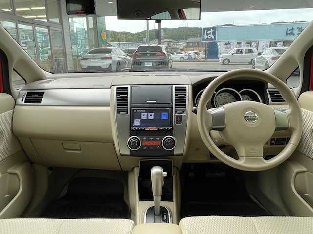 日産 ティーダ 15M SV +プラズマ 茨城県 2012(平24)年 3.4万km ルミナスレッド 車外カメラ（バック）/TV（ワンセグ）/ナビ/ETC/ドライブレコーダー/ABS/盗難防止」装置