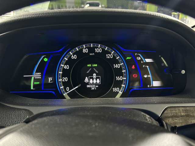 ホンダ アコード ハイブリッド EX 沖縄県 2013(平25)年 8.3万km プレミアムスパークルブラックパール 禁煙車　/県外仕入れ/純正メーカーナビ/【CD/USB/BT/TV】/バックカメラ/ETC/ステアリングリモコン/黒レザーシート/メモリー機能付きパワーシート/シートヒーター/衝突被害軽減システム/レーンキープアシスト/レーダークルーズコントロール/スマートキー/スペアキー