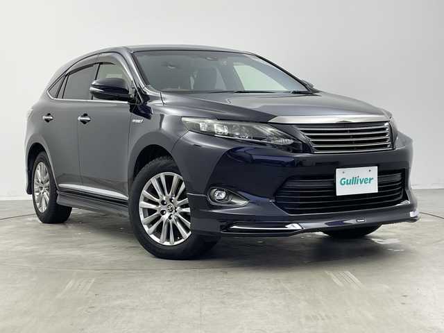 トヨタ ハリアー ハイブリッド プレミアム 新潟県 2014(平26)年 8.4万km スパークリングブラックパールクリスタルシャイン 4WD/サンルーフ/純正メモリナビ/　フルセグTV/Bluetooth/CD/DVD/USB/モデリスタエアロ/JBLサウンド/クルーズコントロール/レーンキープアシスト/パワーバックドア/D席メモリーシート/レザーシート/前席シートヒーター/前席パワーシート/ドライブレコーダー/バックモニター/ビルトインETC/オートマチックハイビーム/オートライト/LEDヘッドライト/ステアリングスイッチ