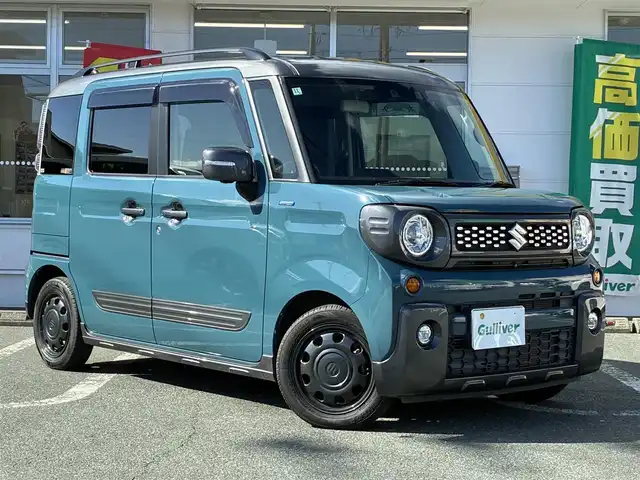 スズキ スペーシア ギア HYBRID XZターボ 静岡県 2020(令2)年 3.5万km デニムブルーメタリック/ガンメタ 禁煙車/ワンオーナー /デュアルカメラブレーキサポート/車線逸脱警報機能/先行車発進お知らせ機能/アダプティブクルーズコントロール/誤発進抑制機能/後方誤発進抑制機能/ハイビームアシスト/後退時ブレーキサポート/リアパーキングセンサー/純正メモリーナビ/フルセグテレビ/Bluetooth/DVD再生/アラウンドビューモニター/両側パワースライドドア/LEDヘッドライト/シートヒーター/ドライブレコーダー/スマートキー/スペアキー/新車保証書/取扱説明書