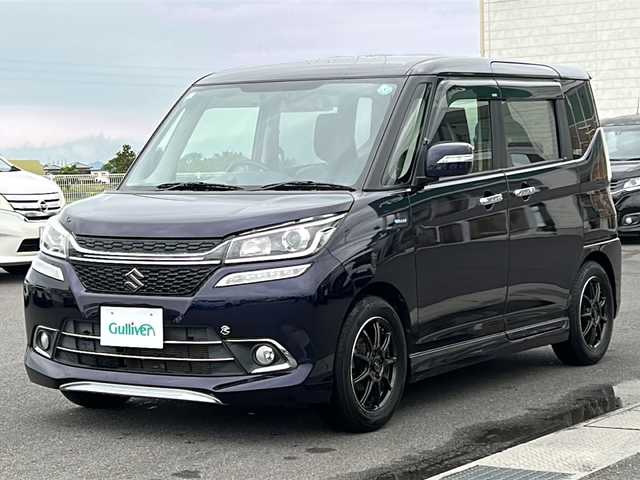 スズキ ソリオ 香川県 2015(平27)年 4.2万km ミッドナイトバイオレットメタリック 両側パワースライドドア/デュアルカメラブレーキサポート/純正７インチナビ(CN-R302WZ)/・フルセグTV/・CD/DVD/・Bluetooth/・バックカメラ/クルーズコントロール/シートヒーター(運転席)/LEDヘッドライト/社外15インチアルミホイール(CROSS SPEAD)/純正フロアマット/アイドリングストップ/プッシュスタート/ドライブレコーダー/ETC/スペアキー