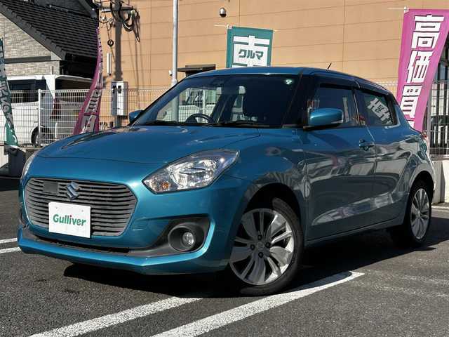 スズキ スイフト XL 大分県 2017(平29)年 13.7万km ネオンブルーM ワンオーナー/革巻ステアリング/純正アルミホイル16インチ/シートヒーター（D席）/MTモード付AT/社外SDナビ/Bluetooth/CD/DVD/フルセグ/スマートキー/パワーステアリング/パワーウィンドウ