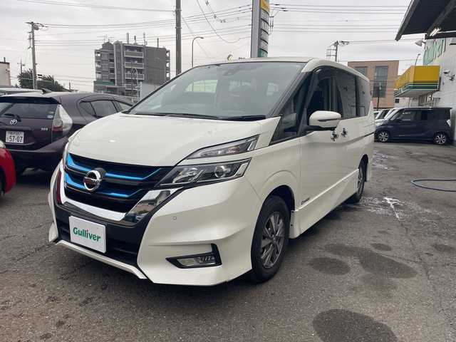 日産 セレナ e－パワー ハイウェイスター V 神奈川県 2019(平31)年 2.2万km ブリリアントホワイトパール 純正9インチナビ(DVD/CD/AM/FM/BT/SD)/アラウンドビューモニター/エマージェンシーブレーキ/プロパイロット/レーダークルーズコントロール/レーンキープアシスト/クリアランスソナー/ステアリングヒーター/インテリジェントルームミラー/電動パーキングブレーキ/純正前方ドライブレコーダー/両側パワースライドドア/ハンズフリースライドドア/ビルトインETC/LEDヘッドライト/フォグランプ/スマートキー　2本/純正フロアマット/純正ドアバイザー/保証書/取扱説明書