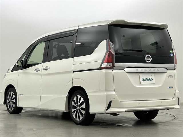 日産 セレナ ハイウェイスター G 福岡県 2018(平30)年 9.5万km ブリリアントホワイトパール 後席モニター　/純正９型ナビ（フルセグＴＶ）　/全方位カメラ　/ＥＴＣ　/クルーズコントロール　/コーナーセンサー　/エマージェンシーブレーキ　/レーンキープ　/パーキングアシスト　/両側電動スライドドア　/ＬＥＤライト