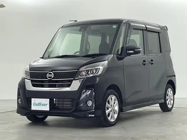 日産 デイズ ルークス ハイウェイスター Xターボ 福井県 2019(令1)年 6.8万km ブラック ４WD/純正ナビゲーション/型式：MM318D-W/【AM/FM/CD/DVD/Bluetooth/フルセグTV】/アラウンドビューモニター/ETC/片側パワースライドドア/オートライト/LEDヘッドライド/プッシュスタート/スマートキー/コーナーセンサー/衝突軽減ブレーキ