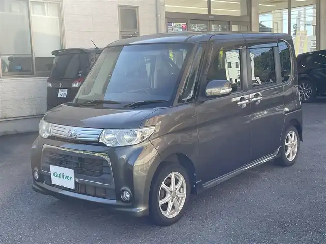 ダイハツ タント カスタム X 静岡県 2011(平23)年 11.5万km ブロンズオリーブパールメタリック 社外ナビ/ワンセグTV/CD/BT/バックカメラ/片側パワースライドドア/社外14インチAW/HIDヘッドライト/スマートキー/スペアキー/R4/R6点検記録簿有