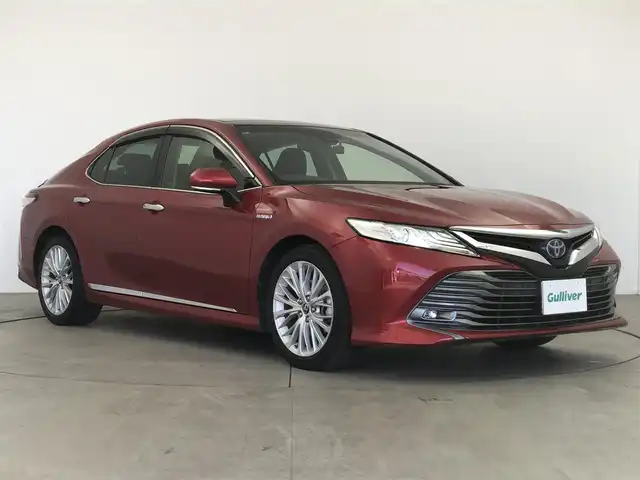 トヨタ カムリ G レザーパッケージ 愛知県 2017(平29)年 3.4万km エモーショナルレッド 純正ナビ/（Bluetooth/USB/ラジオ/フルセグ）/バックカメラ/ETC/ドラレコ/トヨタセーフティセンス/ヘッドアップディスプレイ/パワーシート/シートヒーター/レザーシート/純正フロアマット/ドアバイザー/電格ミラー/電動パーキングブレーキ/スマートキー/プッシュスタート/ガーニッシュ（フロント・リア・サイド）
