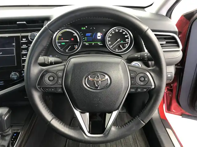 トヨタ カムリ G レザーパッケージ 愛知県 2017(平29)年 3.4万km エモーショナルレッド 純正ナビ/（Bluetooth/USB/ラジオ/フルセグ）/バックカメラ/ETC/ドラレコ/トヨタセーフティセンス/ヘッドアップディスプレイ/パワーシート/シートヒーター/レザーシート/純正フロアマット/ドアバイザー/電格ミラー/電動パーキングブレーキ/スマートキー/プッシュスタート/ガーニッシュ（フロント・リア・サイド）